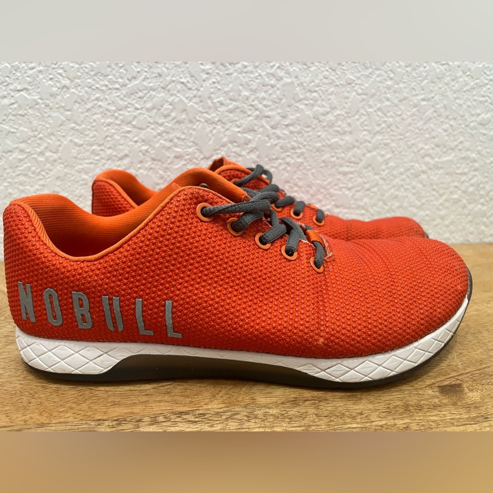 NOBULL Unisex Bright Orange Sneakers with Gray Accents